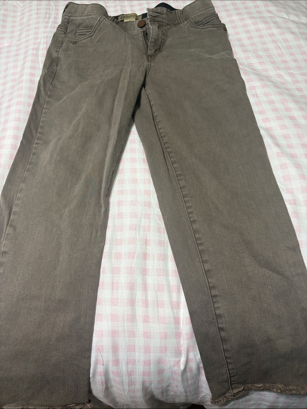 Democracy Wide-Leg Flare Jeans in Taupe